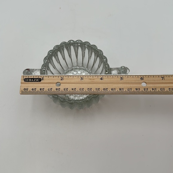 Jeannette Glass Clear Sugar Creamer Set Vintage Ribbed Hobnail Bottom - Picture 13 of 16